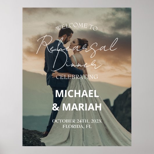 Poster Photo élégant la veille du dîner de répétition (Devant)