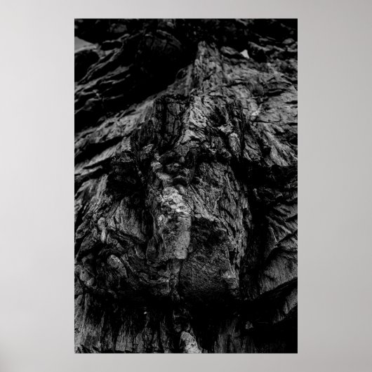 Poster Photo en niveaux de gris de roche (Devant)