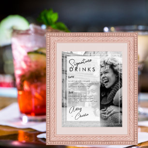 Poster Photo en noir et blanc Boisson signature mariage C