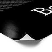 Poster Photo en noir et blanc de chien en train de frappe (Coin)