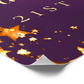 Poster Photo en or violet étoiles 2 personnes anniversair (Coin)