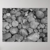 Poster photo en pierre de galets en noir et blanc (Devant)
