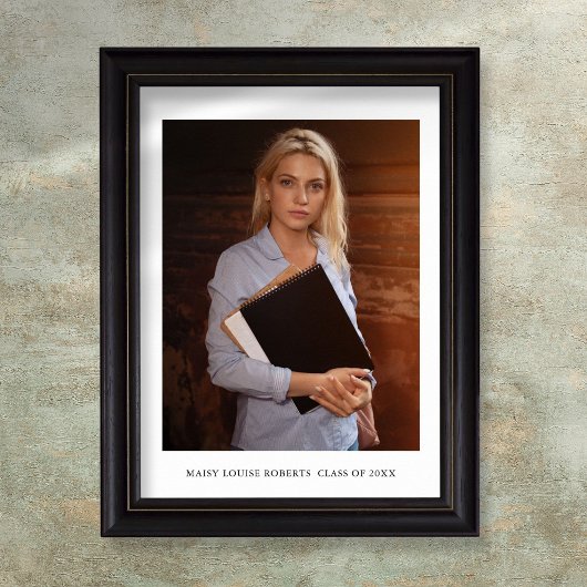 Poster Photo et nom simple et élégant