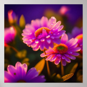Poster photo Fleurs violettes et gouttes de ragoût
