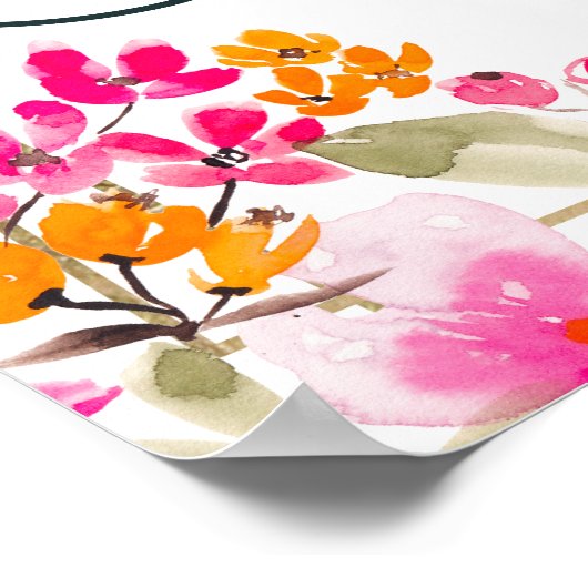 Poster Photo Floral Boho script or floral graduation (Coin)