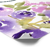 Poster Photo Floral Boho violet or script de fin d'études (Coin)