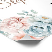 Poster Photo florale bleu et rose 60e anniversaire Bienve (Coin)