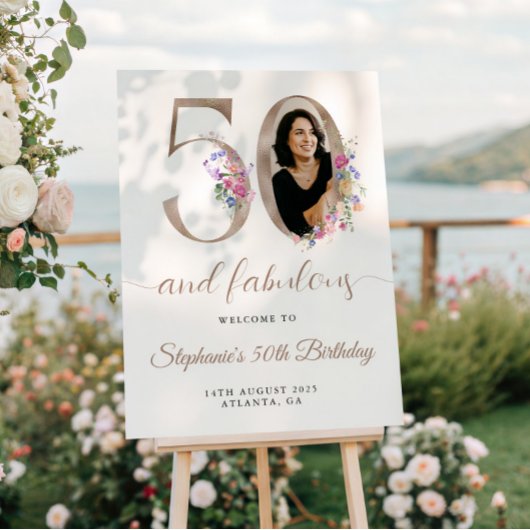 Poster Photo florale de printemps 50e anniversaire Bienve