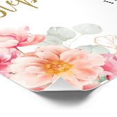 Poster Photo Florale rose et or 60e anniversaire Bienvenu (Coin)