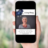 Poster Photo funéraire florale simple souvenir bienvenue