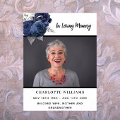 Poster Photo funéraire florale simple souvenir bienvenue