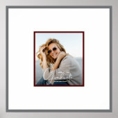 Poster Photo Graduation Autograph Dark Maroon Grey (Devant)