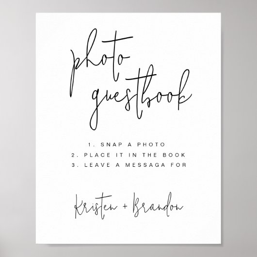 Poster Photo Guestbook Sign Modèle, Photo Guestbook (Devant)