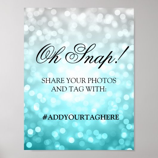 Poster Photo Hashtag Mariage Sign Beach Ombre Lumières (Devant)