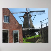Poster photo Hollande Windmill, Friesland, Holland (Devant)