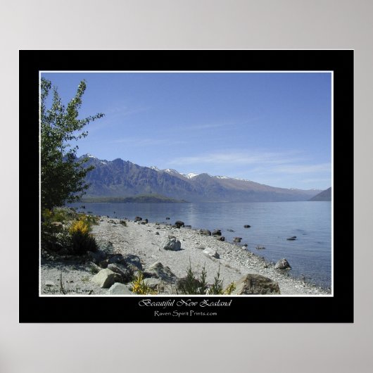 Poster photo "LAKE WAKATIPU, NZ" (Devant)