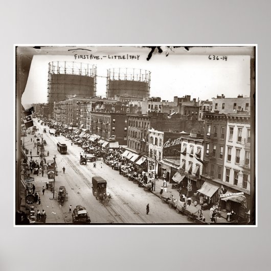 Poster Photo Little Italy NYC (1908) (Devant)