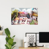 Poster photo llama village Pérou (Bureau à domicile)