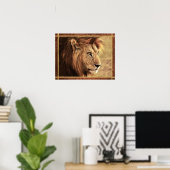 Poster Photo Majestic Lion Sideway (Bureau à domicile)