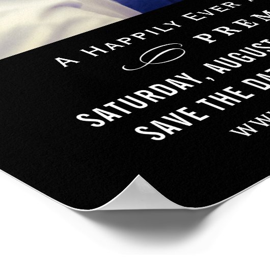 Poster Photo Mariage noir unique Enregistrer le film Date (Coin)