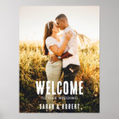 Poster Photo Mariage rustique Bienvenue à notre Mariage (Devant)