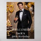 Poster Photo men guys welcome birthday party (Devant)