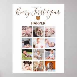 Poster Photo mensuelle Baby First Birthday Display