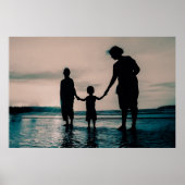 Poster Photo Mère Et Enfants Sur La Plage (Devant)