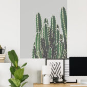 Poster Photo minimaliste moderne de cactus vert (Bureau à domicile)