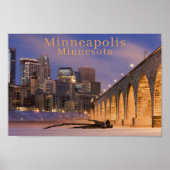 Poster Photo Minneapolis Minn Skyline | Pont en arc de pi (Devant)