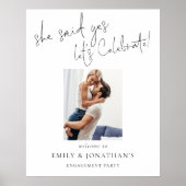 Poster Photo Moderne Elle A Dit Oui Welcome Engagement (Devant)