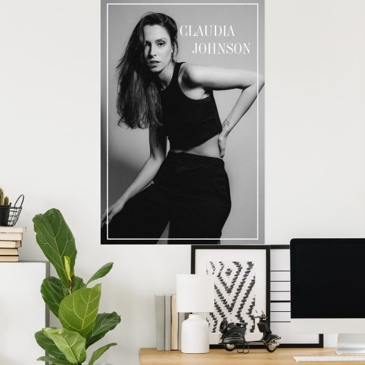 Poster Photo moderne et design noir et blanc (Bureau à domicile)