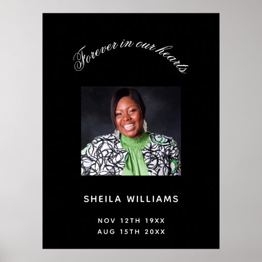 Poster Photo noir et blanc de funérailles commémoratives (Devant)