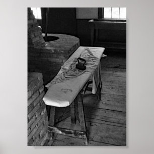 Poster Photo noire et blanche de panneau antique de fer