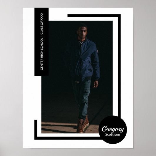Poster Photo Noire Graduation Moderne (Devant)