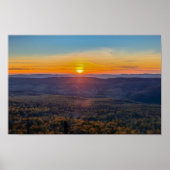 Poster photo of a mountainous autumn forest, mountains, p (Devant)