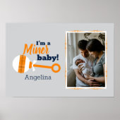 Poster photo Orange Plaid Rattle Miner Baby (Devant)