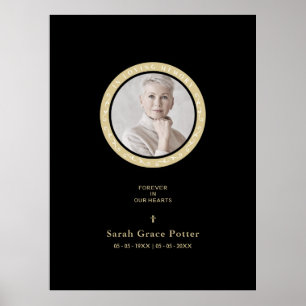 Poster Photo Ornemental Souvenir d'un Être Cher Funéraill