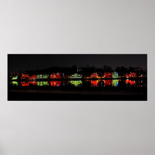 Poster Photo panoramique de Boathouse Row à Noël