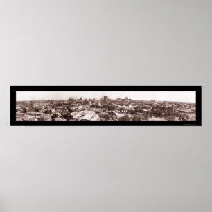 Poster Photo panoramique Houston TX 1924