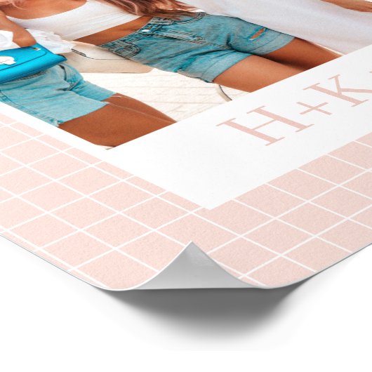 Poster Photo Pastel Boho personnalisée des meilleurs amis (Coin)