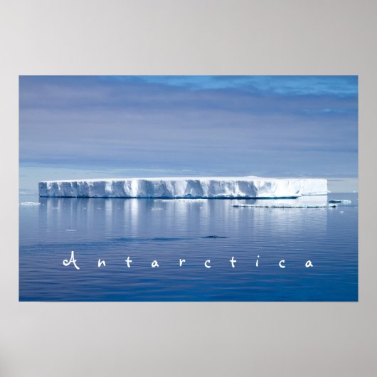 Poster Photo paysage de l'iceberg Antarctique avec texte (Devant)