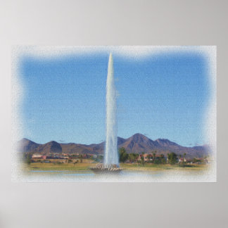 Poster Photo peinture de Fontaine dans Fountain Hills, Az