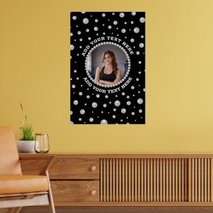 Poster Photo personnalisé avec Cercle de Perles sur Fond