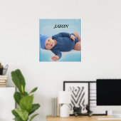 Poster Photo personnalisé bébé garçon bleu sur mesure  (Bureau à domicile)
