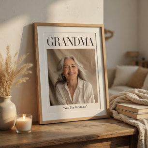 Poster Photo personnalisé de grand-mère Je t'aime grand