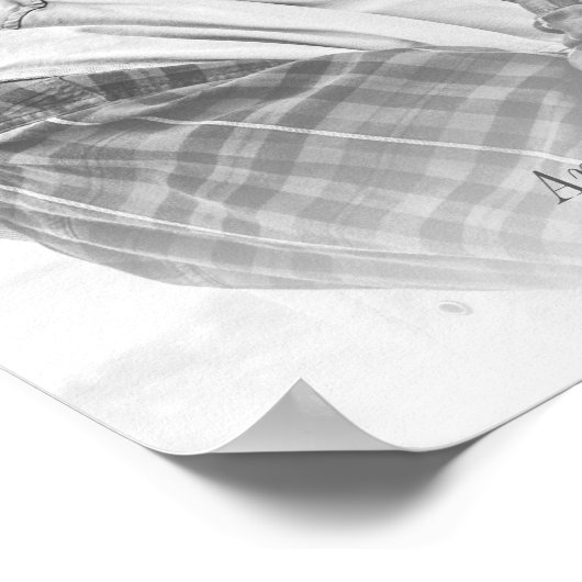 Poster Photo personnalisé noir et blanc pour service funé (Coin)