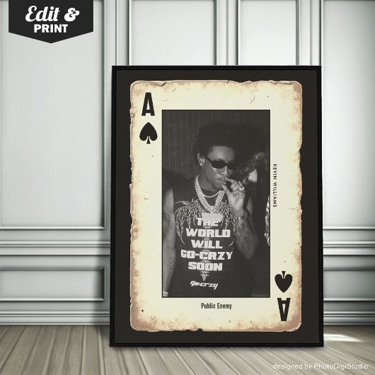 Poster Photo personnalisée Ado Wall Art, Poker Ace de piq