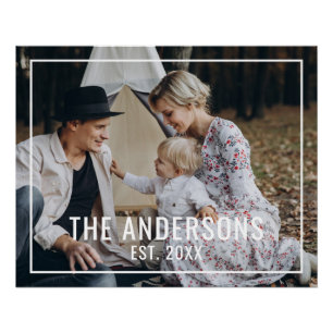 Poster Photo personnalisée avec nom de famille et année d
