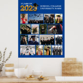 Poster Photo personnalisée Classe de Graduation Blue de 2 (Cuisine)
